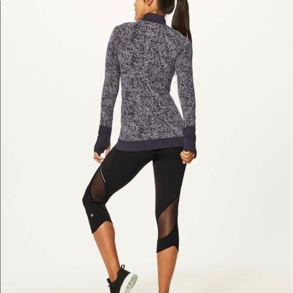 Lululemon Restless Quarter Zip Pullover Long Sleeve Seamless Sweater Grey - Picture 3 of 6